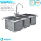 Amgood Drop in Sink 10 in. L x 14 in. W x 10 in. D, 3, 430 Stainless Steel SINK DIS-101410-3 - FAUCET - alternate 3